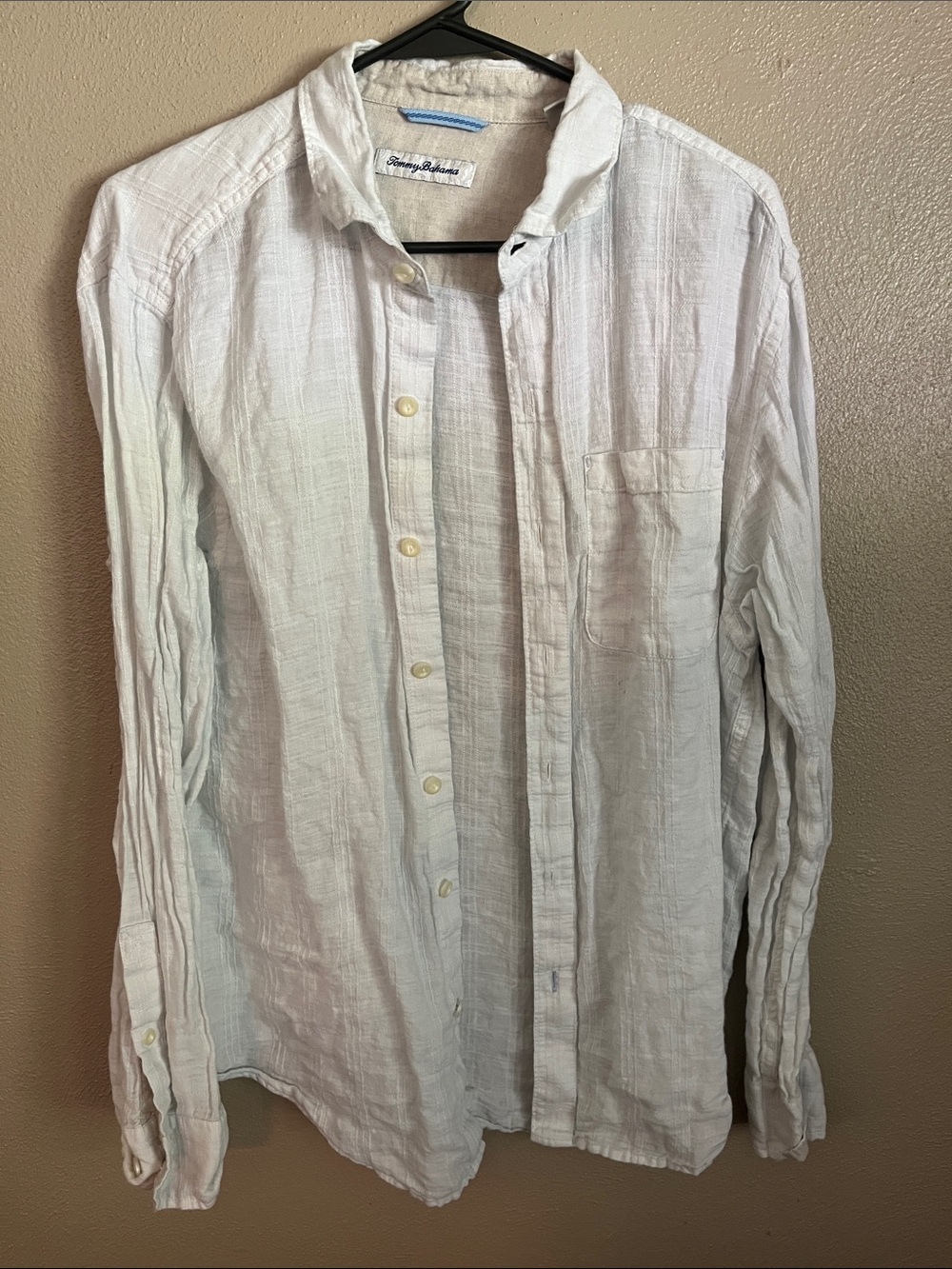 Tommy Bahama White Linen Button-Down Shirt